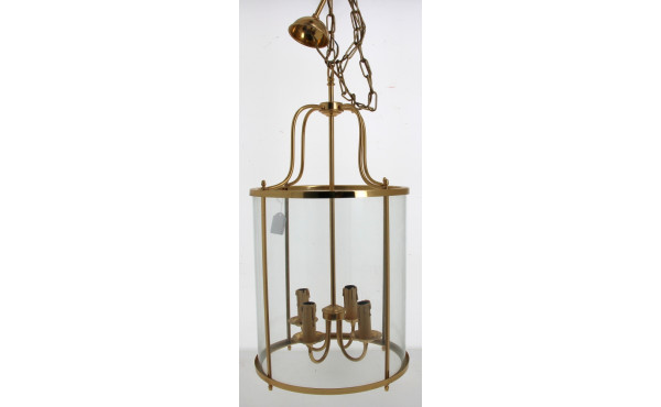 Grande lanterne en verre et métal doré, 