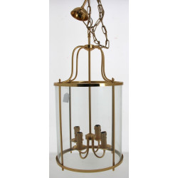 Grande lanterne en verre et métal doré, 