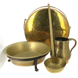 Lot de 4 cuivres anciens : deux bassines