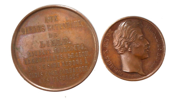 Lot de 2 jetons: Jeton "Aux gardes natio