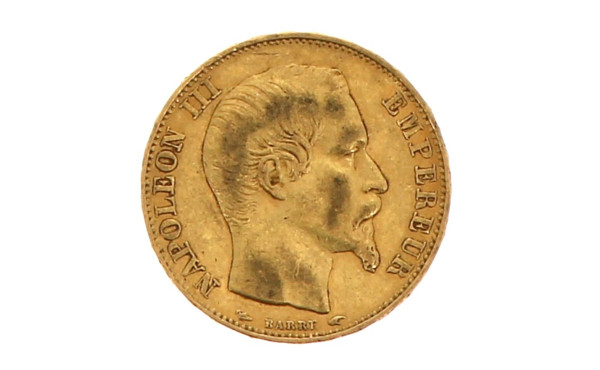 Pièce de 20 F or Napoléon III tête nue