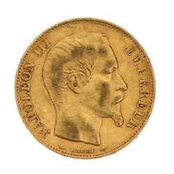 Pièce de 20 F or Napoléon III tête nue