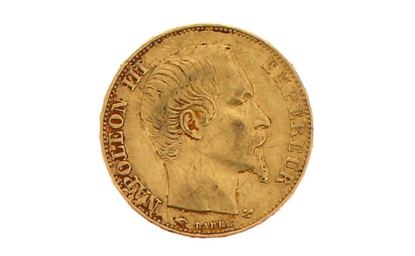 Pièce de 20 F or Napoléon III tête nue