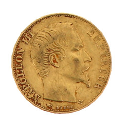 Pièce de 20 F or Napoléon III tête nue