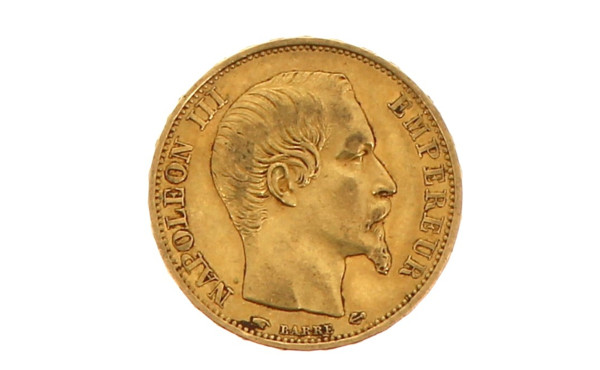 Pièce de 20 F or Napoléon III tête nue