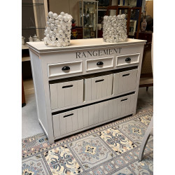 Meuble de rangement blanc ouvrant à 3 ti