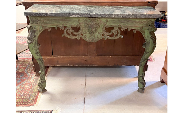 Console ancienne en bois sculpté patiné 