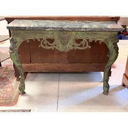 Console ancienne en bois sculpté patiné 