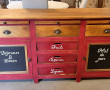Buffet en enfilade, plateau en bois natu