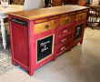 Buffet en enfilade, plateau en bois natu