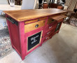 Buffet en enfilade, plateau en bois natu