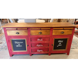 Buffet en enfilade, plateau en bois natu