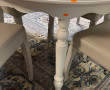 Table ronde blanche avec 2 allonges et 4
