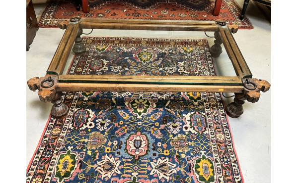 Table basse indienne en bois et fer forg