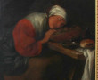 Ecole XIXème "La paysanne endormie", hui