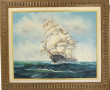 Ecole fin Xxème "Voilier en mer", huile 