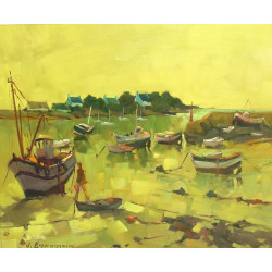J. BACONNAIS (Xxe) "Bateaux à sec", huil