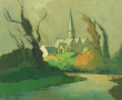 Yan MORVAN (1914-1996) "Village en Finis