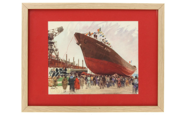Albert BRENET (1903-2005) "Au chantier n