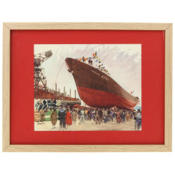 Albert BRENET (1903-2005) "Au chantier n