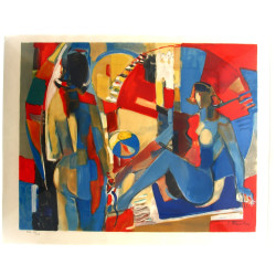 Jean CHEVOLLEAU (1924-1996) "Baigneuses 