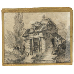 A.BRIAND (XIXè-Xxè) "Paysage animé au mo