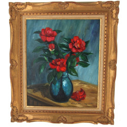 Guy PENNAMEN (Xxème) "Bouquet de camélia