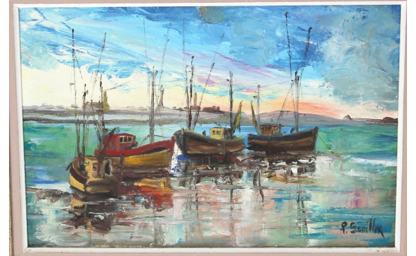 Raymond SCUILLER (Xxème) "Marine, le por