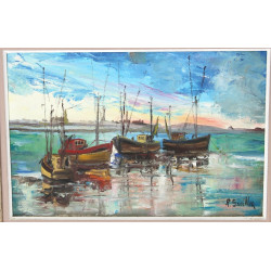 Raymond SCUILLER (Xxème) "Marine, le por