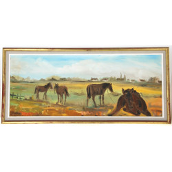Raymond SCUILLER (Xxème) "Chevaux en cam