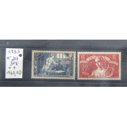 France - Plaquette de 2 timbres 1935 n° 