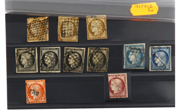 FRANCE n° 1 (3 TP oblit) n° 3 ( 4 TP obl