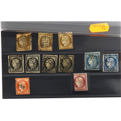 FRANCE n° 1 (3 TP oblit) n° 3 ( 4 TP obl