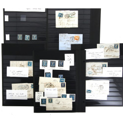 FRANCE n° 10 (3 TP oblit) et n° 14a isol