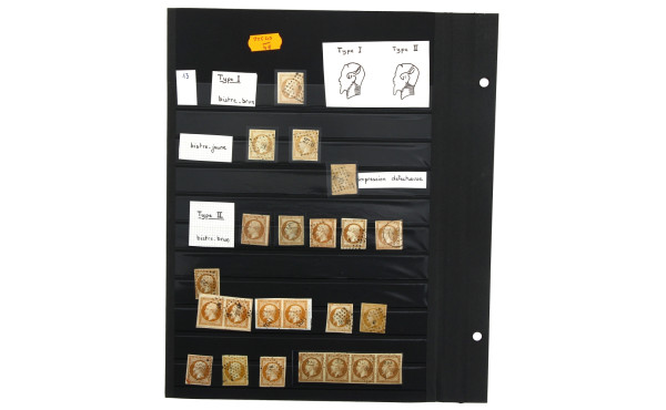 FRANCE n°13 a et b oblit + 2 n° 55 sur c
