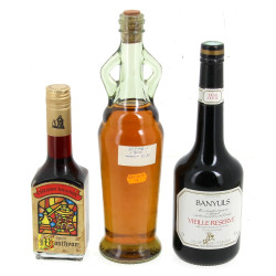 Lot de 3 B d'alcool : banyuls demi-doux 
