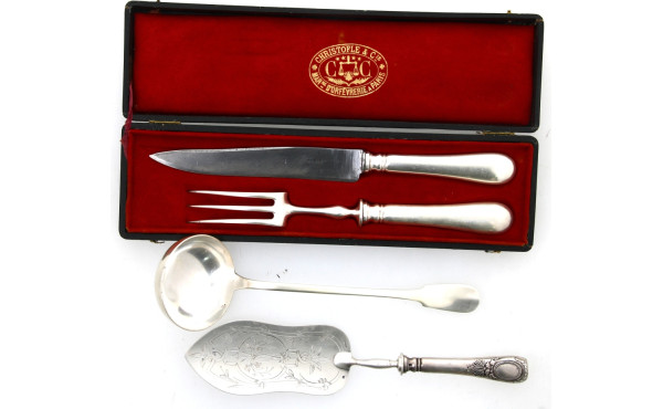 CHRISTOFLE - Couvert à découper ancien e