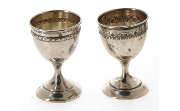 Paire de coquetiers en argent, poinçon m