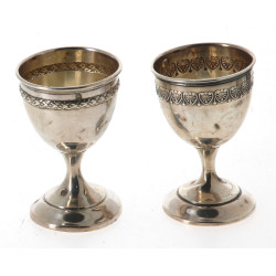 Paire de coquetiers en argent, poinçon m