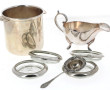 Lot de métal argenté comprenant un seau 