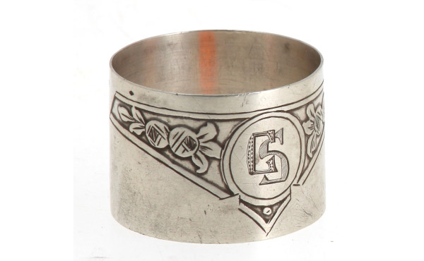 Anneau de serviette en argent, poinçon m