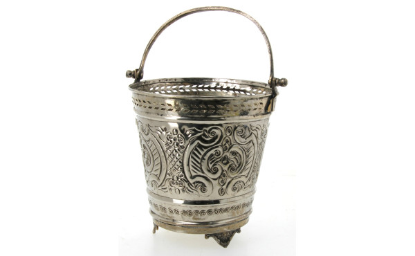 Seau à champagne à anse en métal et méta