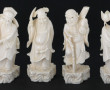 CHINE - Série de 6 statuettes en ivoire 