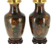 CHINE (Xxème) - Paire de vases en cloiso