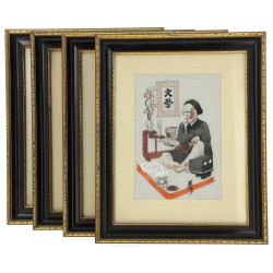 Ecole de SAIGON, vers 1950 - 4 soies pei