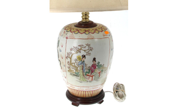 CHINE - Potiche montée en lampe, corps e