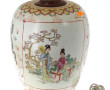 CHINE - Potiche montée en lampe, corps e
