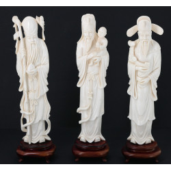 CHINE - "Vieux sages", suite de 3 sujets