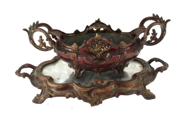 Surtout de table en 2 éléments en métal 