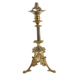 Ancien grand pic-cierge d'église en méta